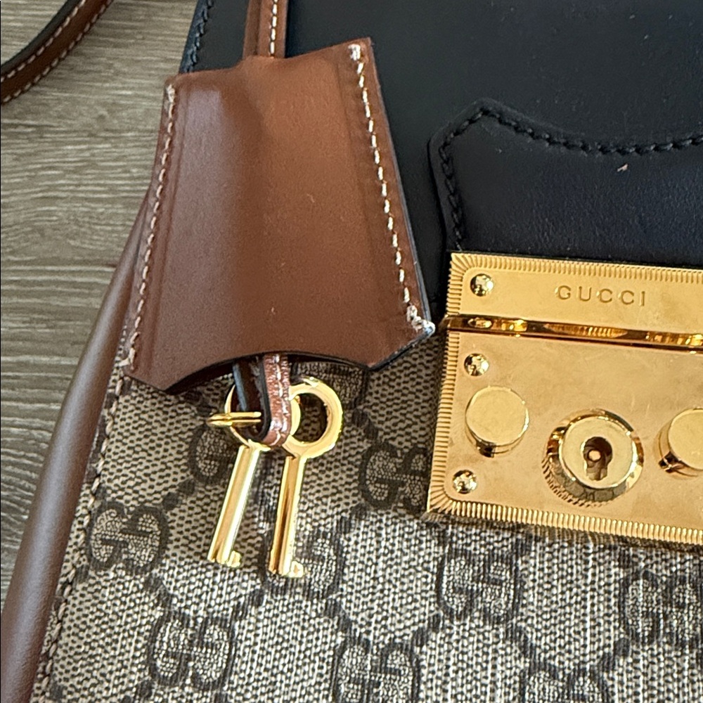 Gucci GG Supreme Canvas & Leather Padlock Backpack - Picture 7 of 14